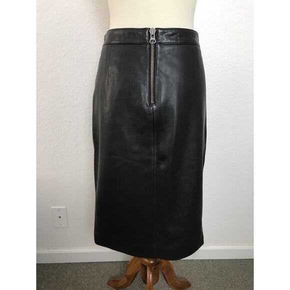 Michelle Mason Asymmetrical Zippered Pencil Skirt Leather - Picture 6 of 7